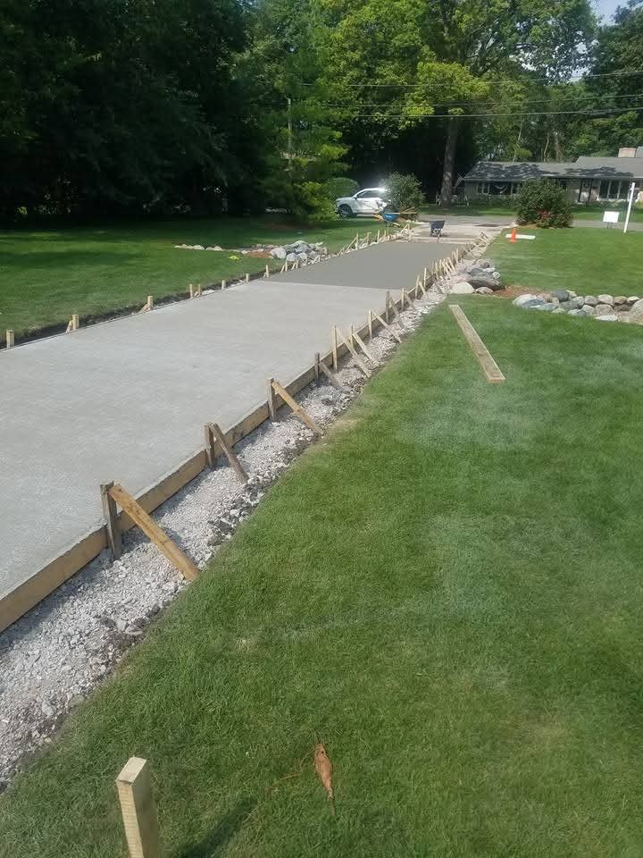long concrete sidewalk