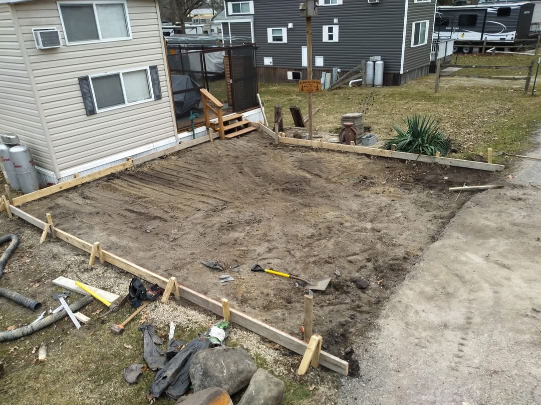 dirt before pouring concrete